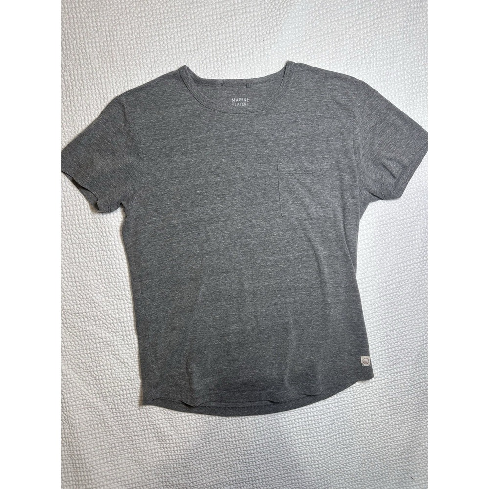 Marine Layer Gray Crew Neck T-Shirt Mens Small Heather Short Sleeve‎ Soft Tee